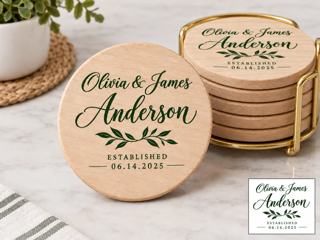 Wedding Coaster Calligraphy Skill